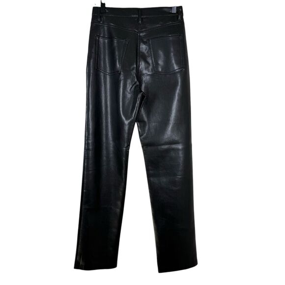 Aritzia Wilfred The Melina Faux Leather Pants Black Straight Leg Women’s Size 4 - Picture 4 of 7